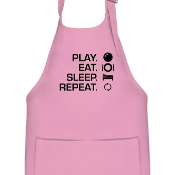 Kuchyňská zástěra Play eat sleep squash - Dětská zástěra na vaření - Univerzální velikost ( Růžová )