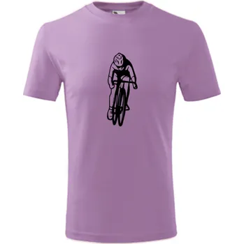 Chlapecké oblečení Fialové dětské tričko cyklista - barva fialová - velikost 10let