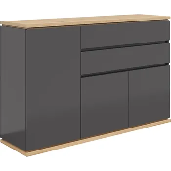 Komoda Komoda Yamael - Black Red White - BRW Grafit / Dub Artisan 139x93 cm