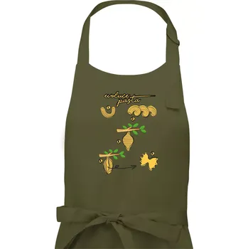 Kuchyňská zástěra Evoluce pasta - Dámská zástěra na vaření - Univerzální velikost ( Khaki )