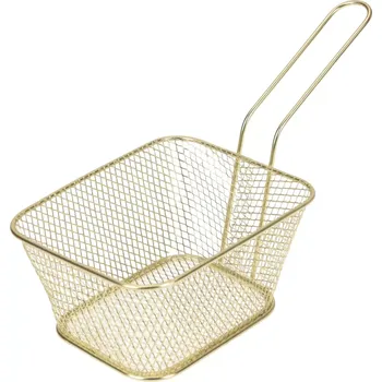 chlebník Košík pro servírování jídla Gastro 14x11x7 cm, zlatý