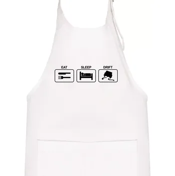 Kuchyňská zástěra Eat sleep Drift - Dětská zástěra na vaření - Univerzální velikost ( Bílá )