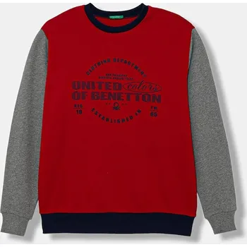 Chlapecká mikina Dětská bavlněná mikina United Colors of Benetton 3J68C10PZ.G.seasonal červená 33X, vel. 160