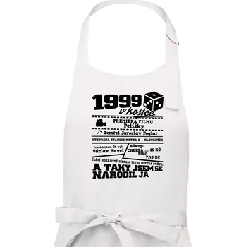 Kuchyňská zástěra 1999 v kostce - Pánská zástěra na vaření - Univerzální velikost ( Bílá )