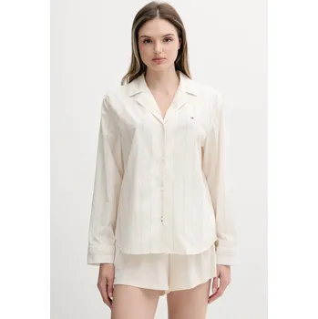 Oblečení a móda Bavlněná pyžamová košile Tommy Hilfiger UW0UW05764 béžová 01X, vel. M