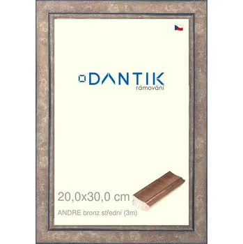 Rám na obraz DANTIK rámeček 20x30 | ANDRE bronz střední (Sklo Čiré) (Vyrobeno s láskou u nás v DANTIKU)