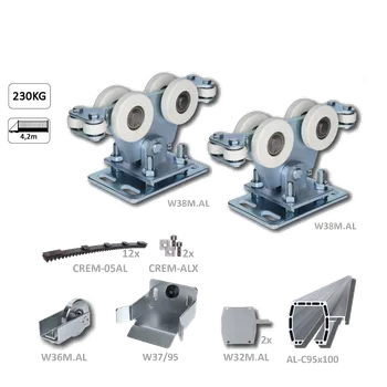 Stavební profil Samonos do 230 kg/4,2 m, profil 95 x 100 x 11 mm, hliník