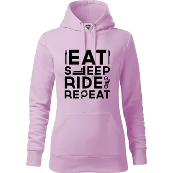Dámská mikina Eat sleep ride moto - Mikina dámská Cape s kapucí - S ( Orchid )