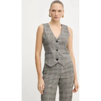 Dámská vesta Vesta Silvian Heach SERNA šedá barva, jednořadá, GPA25382GT 90X, vel. 36