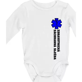 Kojenecký body Hvězda života - zdravotnická záchranná služba - Body kojenecké s dlouhým rukávem - Dlouhý r. do 3 měs ( Bílá )