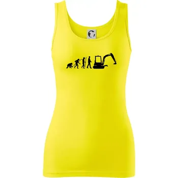 Dámské tričko Evoluce bagr malý - Dámské tílko - XL ( Citrónová )