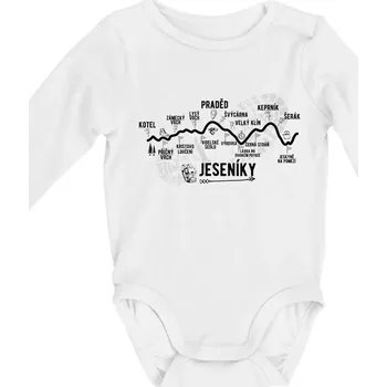 Profil Jeseníky - Body kojenecké s dlouhým rukávem - Dlouhý r. do 3 měs ( Bílá )