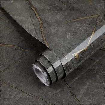 Tapeta Decoroom Samolepicí tapeta Decoroom na nábytek 40x300cm Světle šedá mramorová