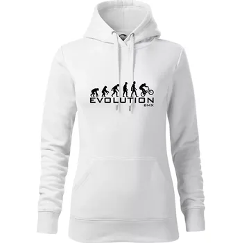 Dámská mikina Evoluce BMX - Mikina dámská Cape s kapucí - 2XL ( Bílá )
