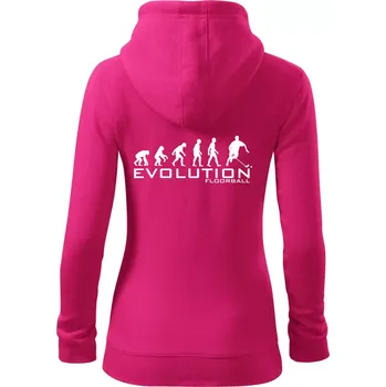 Dámská mikina Evoluce Floorball - Dámská mikina trendy zipper s kapucí - XS ( Purpurová )