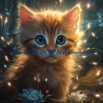 Látkový panel - Kočka - KČ-118 Velikost: 20x20cm, Materiál: Bavlna