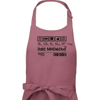 Kuchyňská zástěra Čárový kód - Řidič MHD - Pánská zástěra na vaření - Univerzální velikost ( Starorůžová )