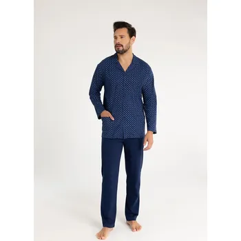 Pánské pyžamo Pyžamo Regina 486 dlouhé/r M-XL Z25/26 pánské rozepínací zelená M