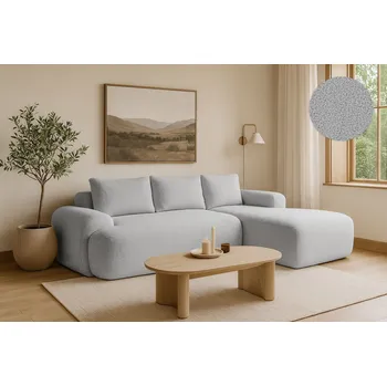 Sedací souprava Rohová rozkládací sedačka FLAVIO - šedá - bouclé - NOW OR NEVER 83