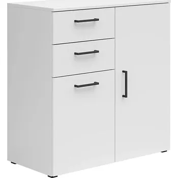 Komoda Komoda MultiDo 80 cm se 2 zásuvkami a 2 skříňkami - Black Red White - BRW Bílá 80x83 cm