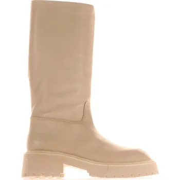 Dámské kozačky Dámské Boty Kožené Béžové MANGO