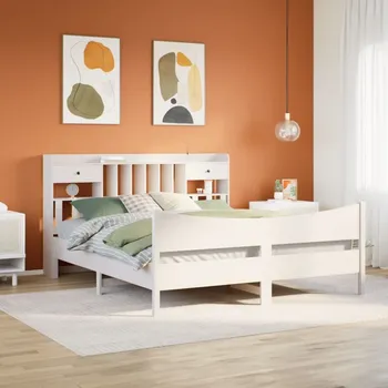 Postel vidaXL Postel bez matrace 180 x 200 cm masivní borovice [3323369] Barva: Bílá