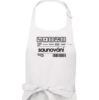 Kuchyňská zástěra Čárový kód - sauna - Dámská zástěra na vaření - Univerzální velikost ( Bílá )