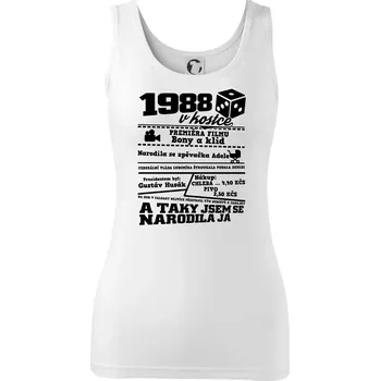 Dámské oblečení 1988 v kostce - Dámské tílko - XS ( Bílá )