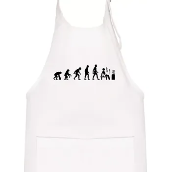 Kuchyňská zástěra Evoluce sauna - Dětská zástěra na vaření - Univerzální velikost ( Bílá )