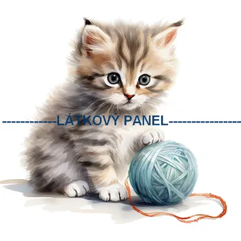 Látkový panel - Kočka - KČ-145 Velikost: 15x15cm, Materiál: Kočárkovina