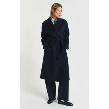 Dámský kabát KABÁT GANT HANDSTITCHED BELTED COAT EVENING BLUE