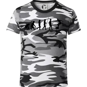 Chlapecké oblečení Evoluce efoil - Dětské maskáčové triko - 134 cm/8 let ( Šedý maskáč )