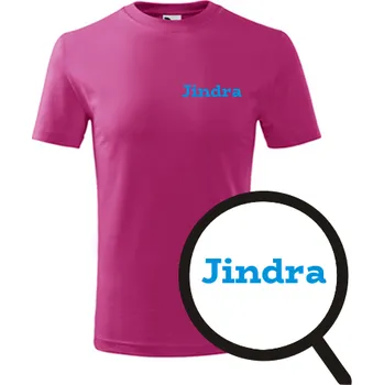 Purpurové dětské tričko Jindra - dětské tričko se jménem - barva purpurová - velikost 6let