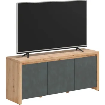 Televizní stolek TV stolek Larios - Black Red White - BRW Dub Artisan / Matera 143x61 cm