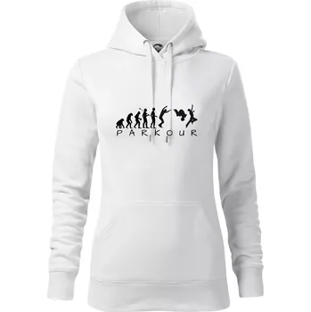 Dámská mikina Parkour evoluce - Mikina dámská Cape s kapucí - XS ( Bílá )