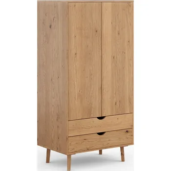 Šatní skříň Úzká dubová skříň Simona - Katmandu Světlý dub 90x180 cm