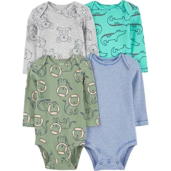 Kojenecký body CARTERS CARTER'S Body dlouhý rukáv Blue/Gray Animal kluk 4ks NB/vel. 56