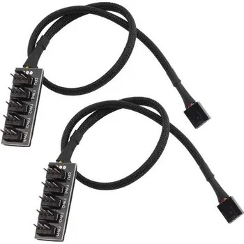 12V 5cestný PWM adaptér pro rozbočovač ventilátorů pro stolní počítač s 4pinovými a 3pinovými