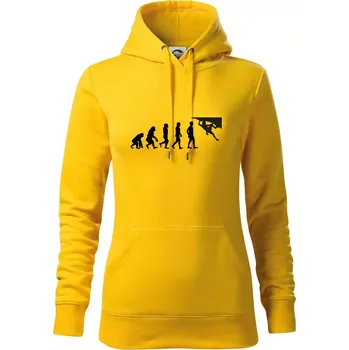 Dámská mikina Evoluce bouldering - Mikina dámská Cape s kapucí - M ( Žlutá )