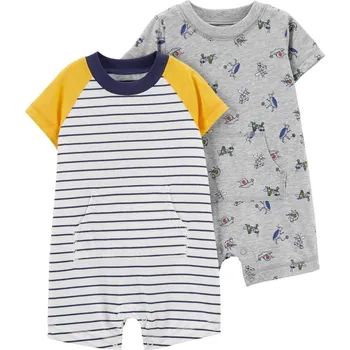 Kojenecký overall CARTERS CARTER'S Overal letní krátký rukáv YellowNavy chlapec 2ks NB/vel. 56