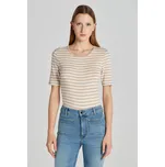 TRIČKO GANT SLIM STRIPED 1X1 RIBBED SS T-SHIRT DRY SAND