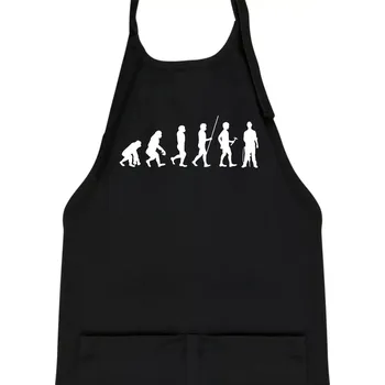 Kuchyňská zástěra Evoluce zedník zbiječka - Dětská zástěra na vaření - Univerzální velikost ( Černá )
