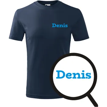 Chlapecké tričko Tmavě modré dětské tričko Denis - dětské tričko se jménem - barva tmavě modrá - velikost 12let