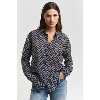 Dámská košile KOŠILE GANT REL GEOMETRIC CTN SILK SHIRT EVENING BLUE