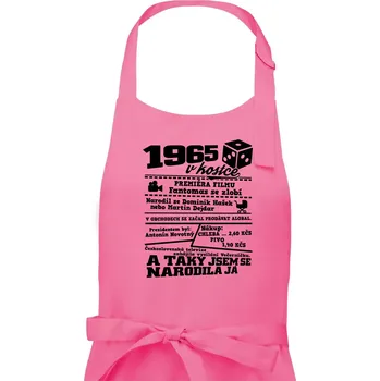 Kuchyňská zástěra 1965 v kostce - Dámská zástěra na vaření - Univerzální velikost ( Růžová )