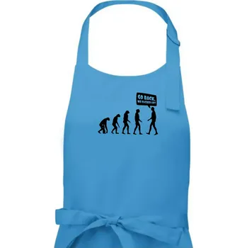 Kuchyňská zástěra Evoluce Go back - Dámská zástěra na vaření - Univerzální velikost ( Světlý tyrkys )