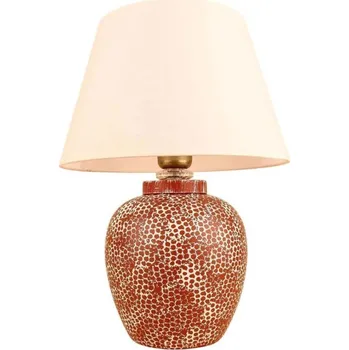 Lampička Stolní lampa RAMZES 1xE27/40W/230V krémová/červená