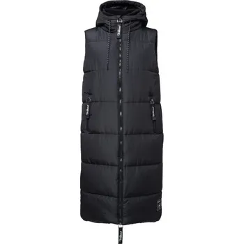 Dámská vesta Dlouhá dámská prošívaná vesta Willard ULYSS 2XL Černá, Bílá