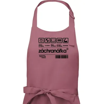 Kuchyňská zástěra Čárový kód záchranářka - Dámská zástěra na vaření - Univerzální velikost ( Starorůžová )