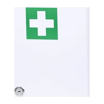 Lékárnička Nástěnná lékárnička bílá dřevěná, prázdná, 33 x 23 x 12 cm